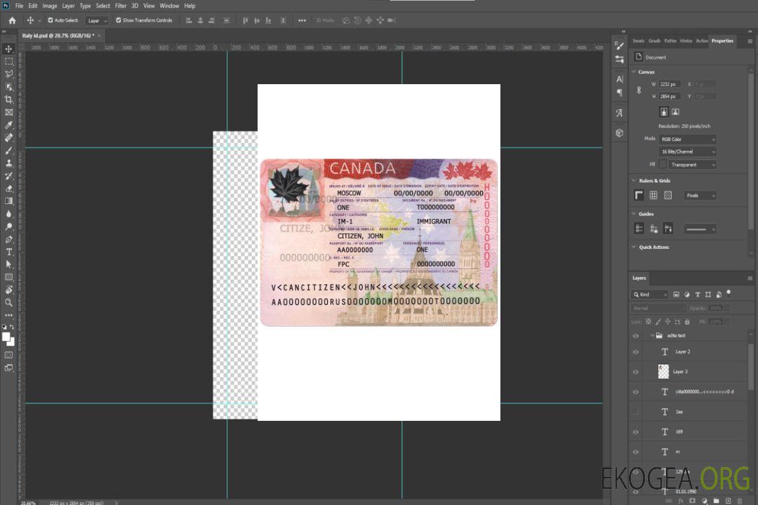 Visa canadien nouvelle version template